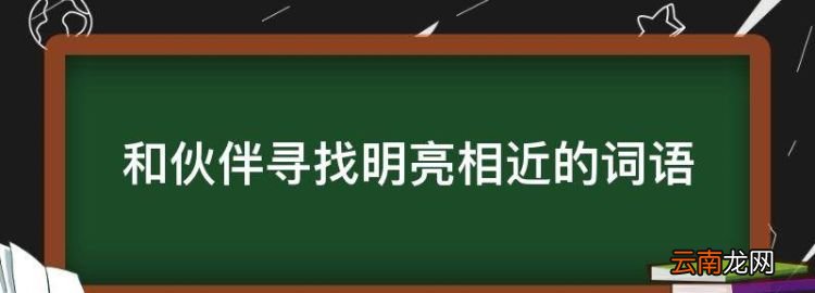 和伙伴寻找明亮相近的词语，明亮柔软伙伴哪个是同类词