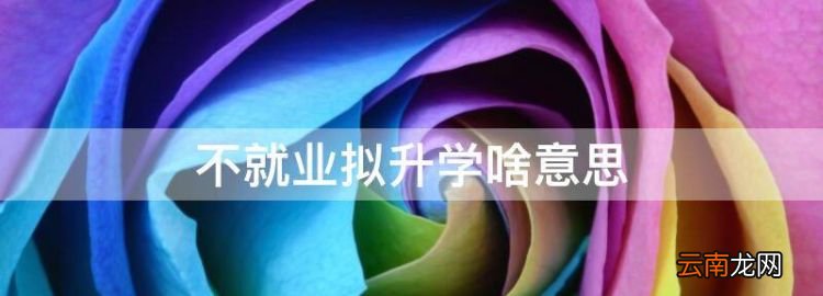 不就业拟升学啥意思，专升本算不就业拟升学吗