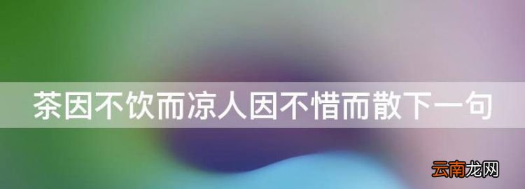 茶因不饮而凉人因不惜而散下一句