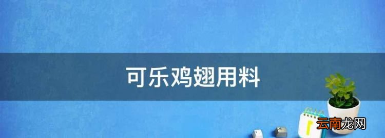 可乐鸡翅用料