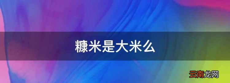 糠米是大米么，糠米是什么米