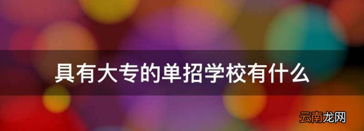 具有大专的单招学校有什么