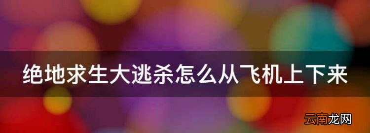 绝地生大逃杀怎么从飞机上下来