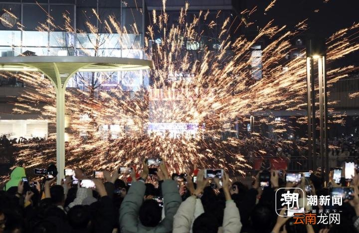 杭州上演“火树银花” 市民喜迎新年